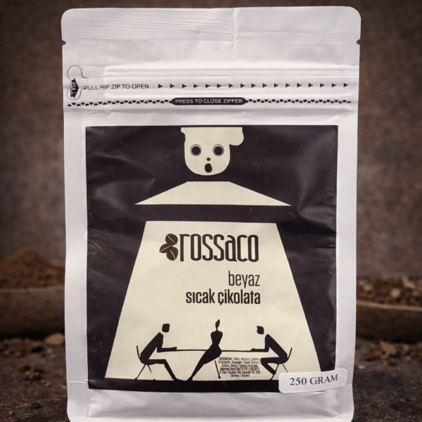 Rossaco beyaz sıcak çikolata tozu farklı gramaj seçenekleri
