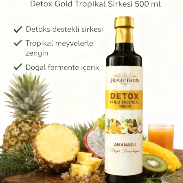 Detox Gold Tropikal Sirkesi Ananaslı – Cam Şişe 500 ml