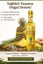 Ananas Gold Detox Sirkesi – Doğal Karışımlı Cam Şişe 500 ml