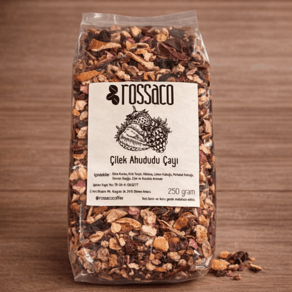 rossaco çilek ahududu çayı 250 g paket